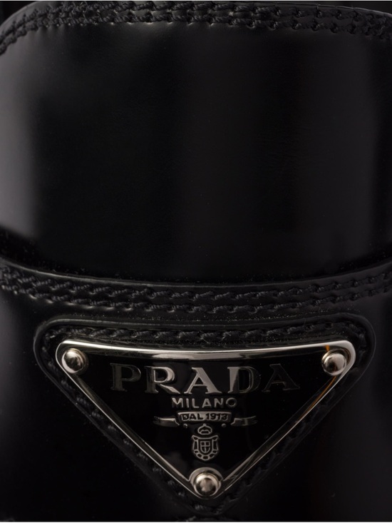 Prada Black Leather Platform Loafers size US7.5 IT37.5 authentic - Picture 5 of 16